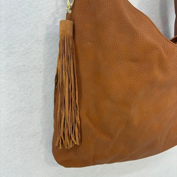 Steve Madden Hobo Bag Brown Fringe Shoulder Studded Boho Indie‎ Casual Western - Picture 3 of 12